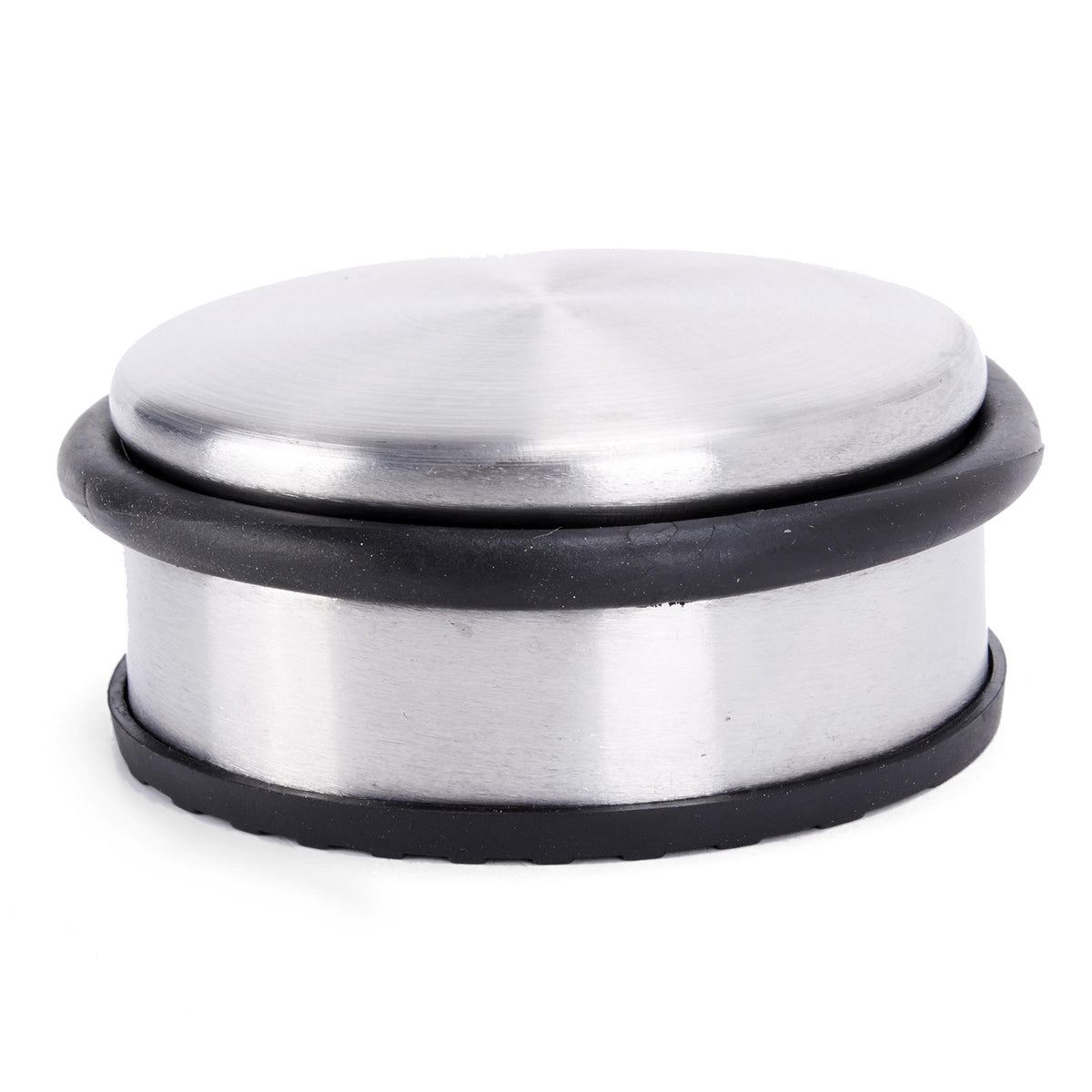 Edelstahl Türstopper Chrom-Design flach - 8 Stück, verchromt, silberfarben, robust und schwer, schützt Türen effektiv.