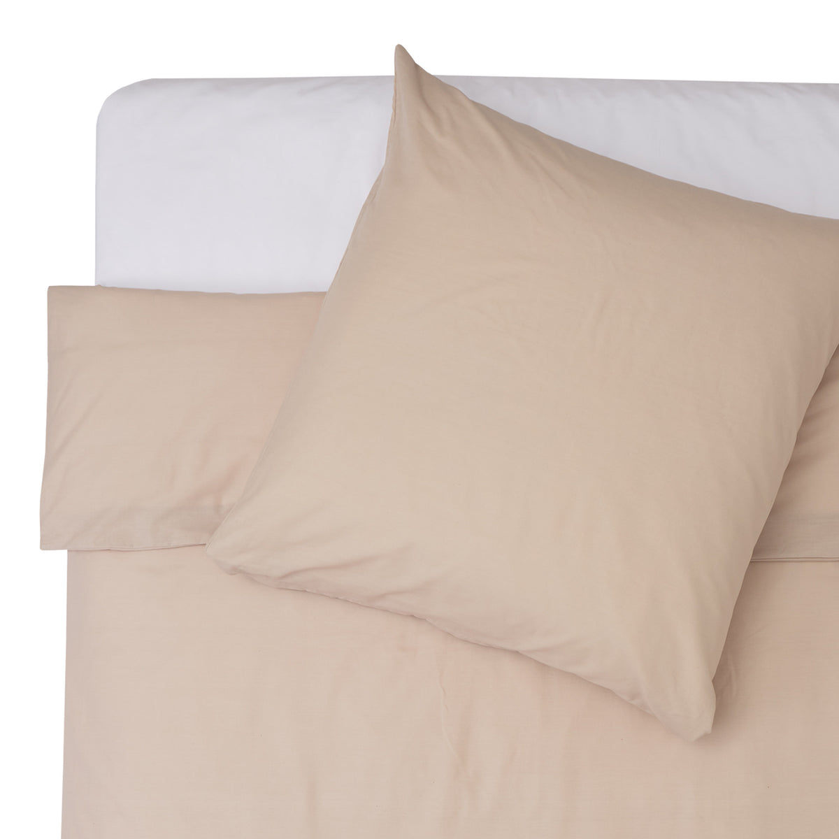 Premium Bettwäsche Everyday - Ganzjahres Bettbezug 155x200 cm & Kissenbezug 80x80 cm in Beige aus weicher Polycotton-Qualität.