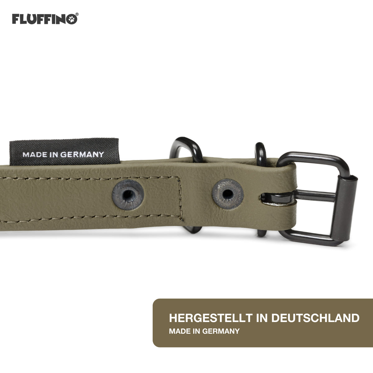BioThane Hundeleine - 3-Fach verstellbar - 220 cm - Oliv, vegane, wasserfeste Hundeleine, hergestellt in Deutschland.