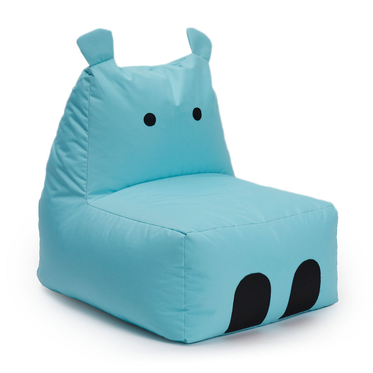 Kindersitzsack Animal Line Hippo (200 L) Türkis, weich, wasserabweisend, robust für Indoor & Outdoor, kindgerecht und pflegeleicht.