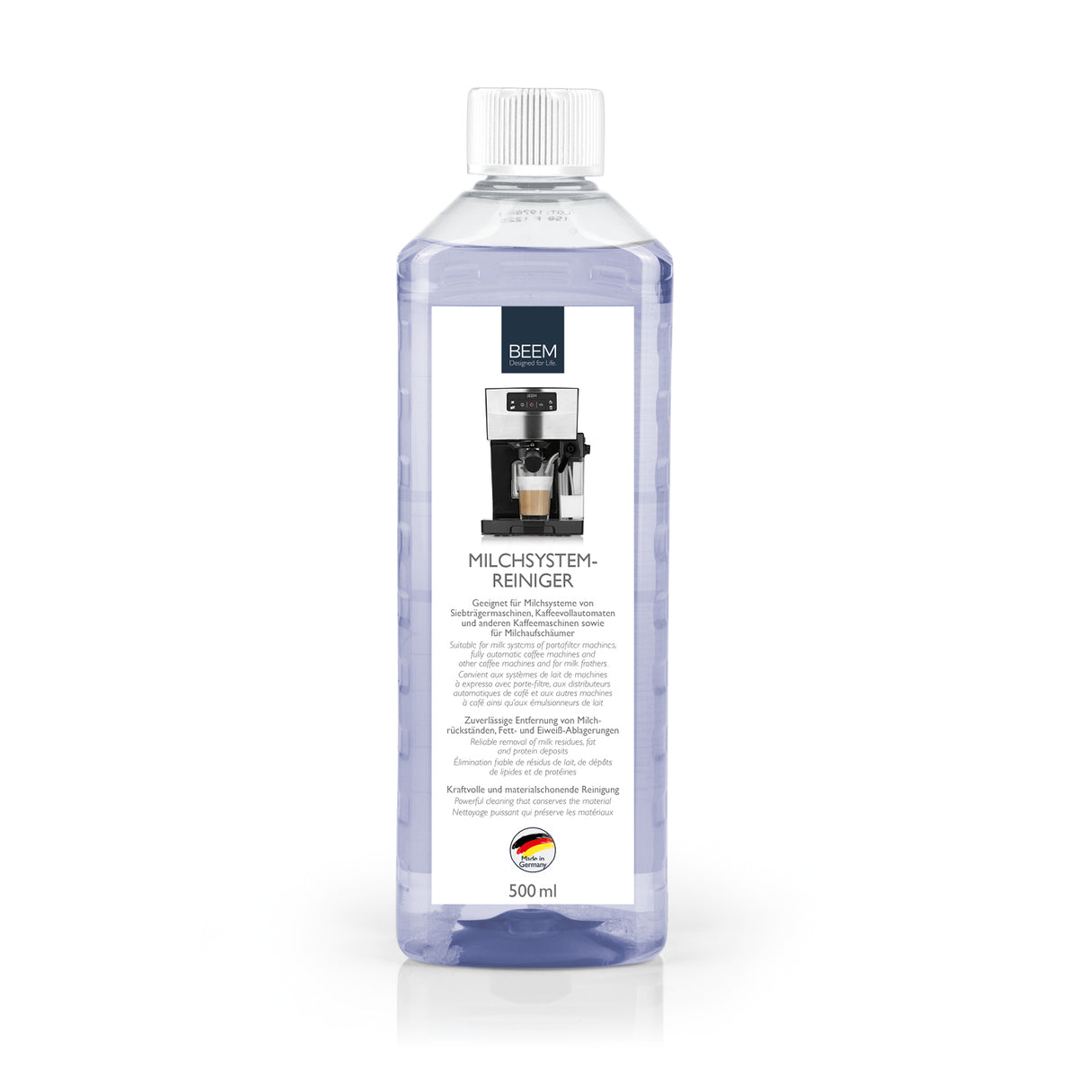 MILCHSYSTEMREINIGER - 3er-Set (3x 500 ml), milchsystemreiniger für siebträgermaschinen und kaffeemaschinen, 500 ml Flasche aus recyceltem Plastik.