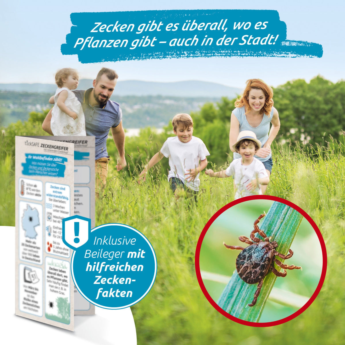 Zeckengreifer für Menschen mit rotierendem Greiferkopf entfernt Zecken schonend, ideal für sensible und schwer erreichbare Stellen.