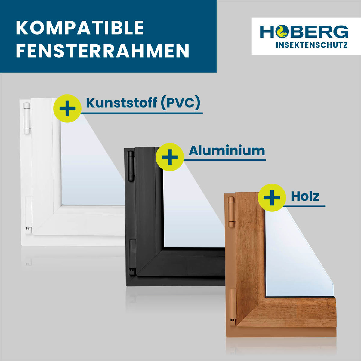 Insekten- & Pollenschutzgitter mit Magnetbefestigung kompatibel mit Kunststoff, Aluminium und Holz Fensterrahmen.