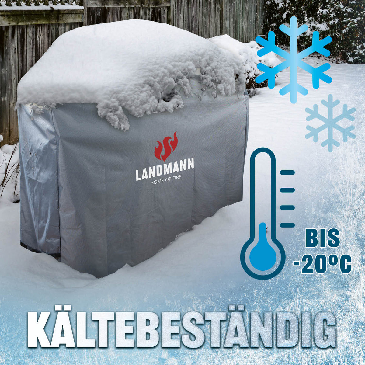 Premium Wetterschutzhaube - 62 x 148 x 120 cm, wasserdicht und kältebeständig bis -20 °C, robustes Polyestergewebe für optimalen Schutz.