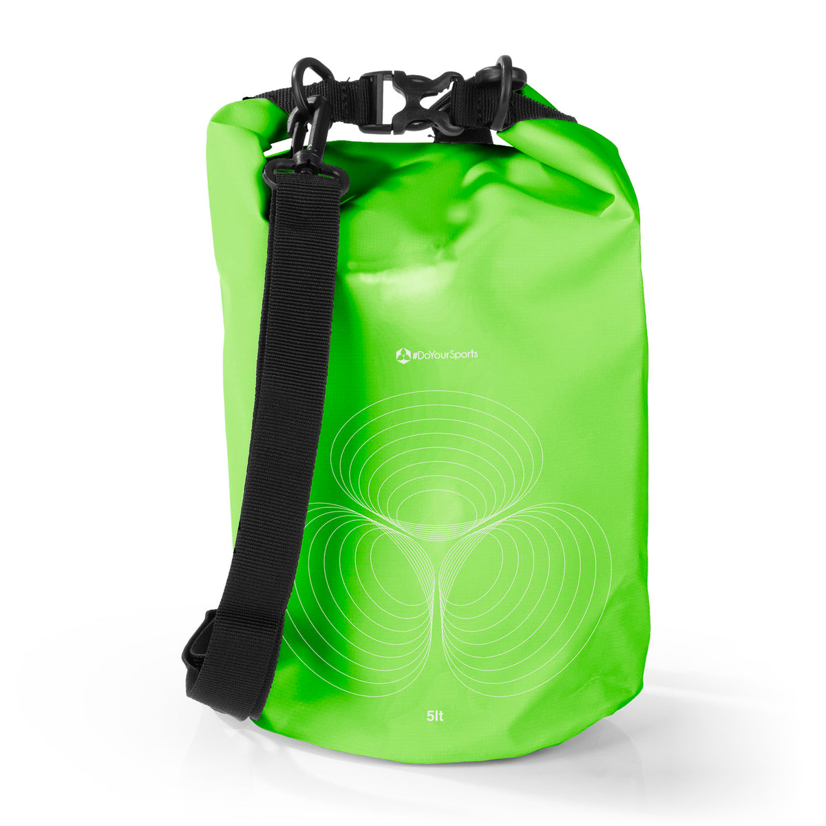Dry Bag 5L - Grün, wasserdichter und robuster Rucksack mit Rolltop-Verschluss und verstellbarem Schultergurt für Outdoor-Abenteuer.