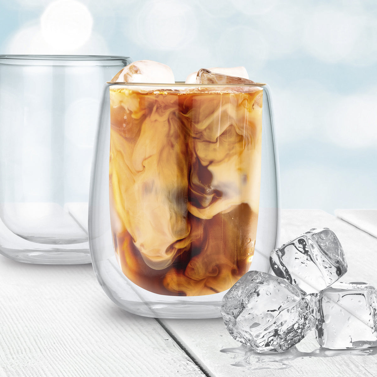 Latte Macchiato Thermogläser - 6er-Set mit doppelwandigem Borosilikatglas, isolierend für heiße und kalte Getränke, ca. 350 ml.