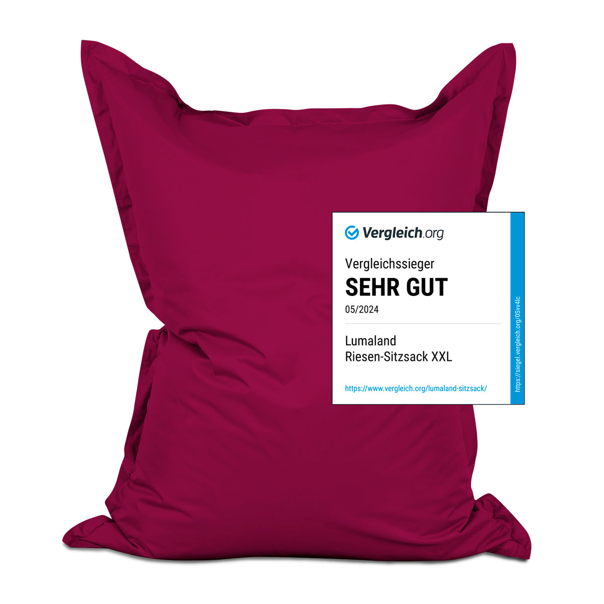 Sitzsack Classic XXL (380 L) - indoor & outdoor - Rotwein, großer bequemer Sitzsack mit robustem Material und vielseitiger Nutzung.