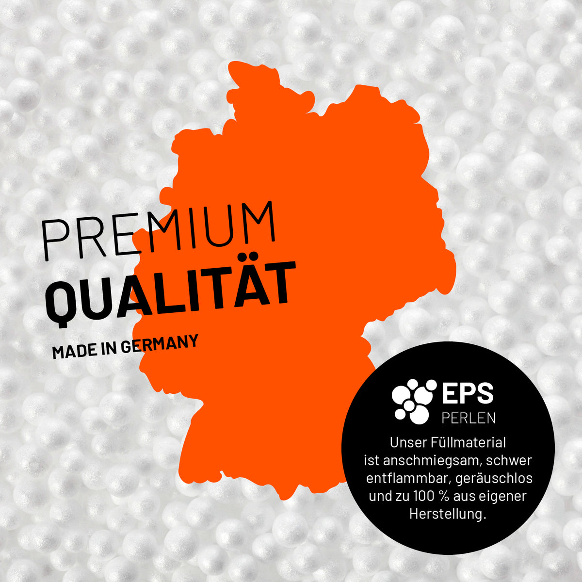 Sitzsack-Hocker/Pouf (50 L) - indoor & outdoor mit hochwertigen EPS-Perlenfüllung, made in Germany, langlebig und pflegeleicht.