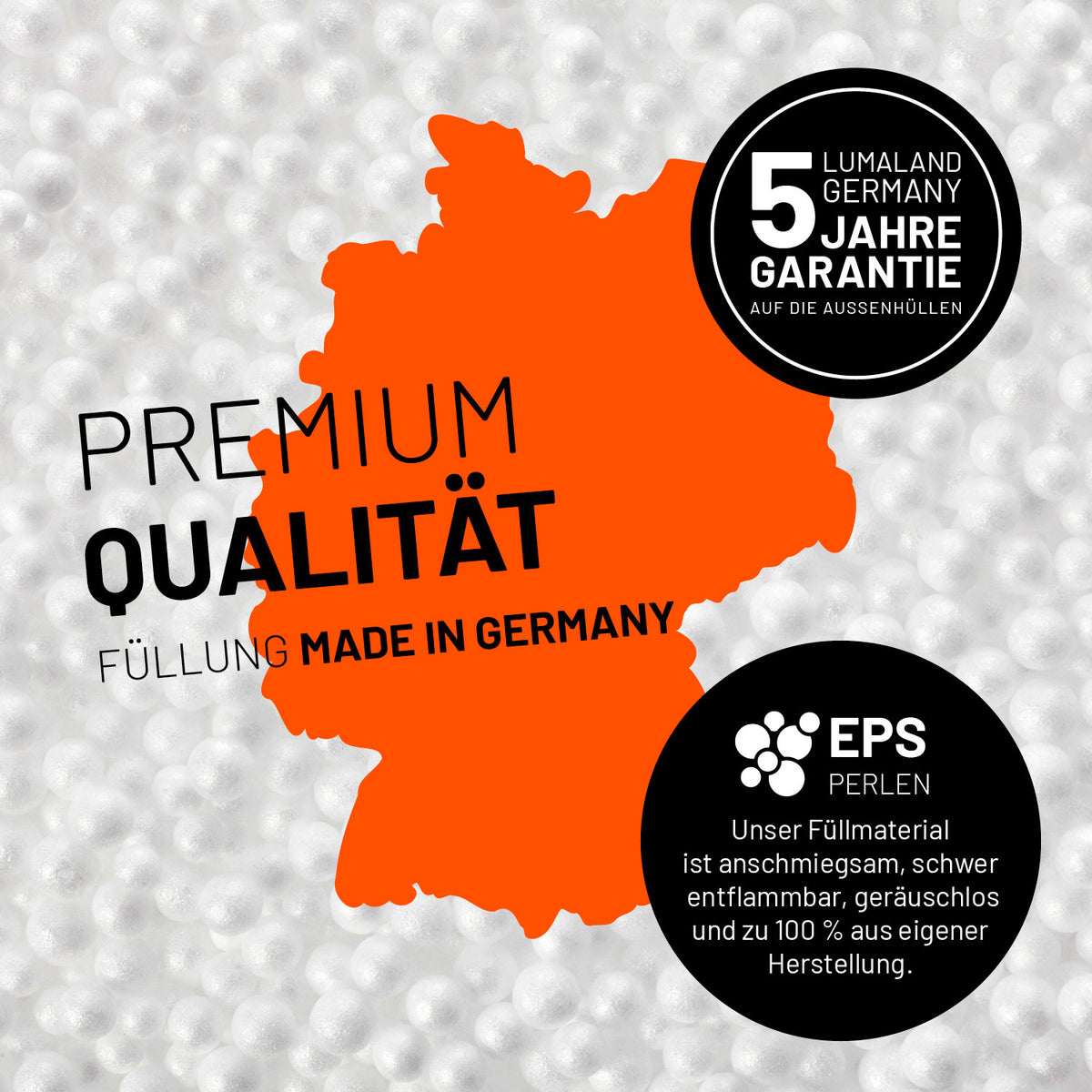 Luxury XL Sitzsack (120 L) - indoor - Lila mit Premium-Qualität, Füllung aus EPS-Perlen, 5 Jahre Garantie, hergestellt in Deutschland.