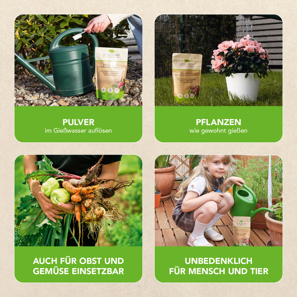 Pflanzenstärkung Pulver - 200 g zur Förderung von Pflanzenwachstum und Blütezeit, unbedenklich für Mensch, Tier und Umwelt.