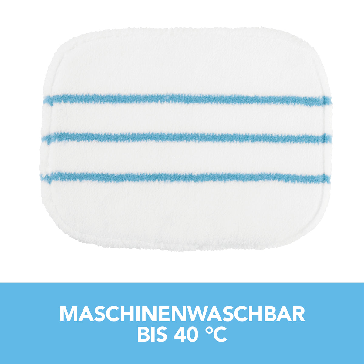 Bodentuch für Dampfbesen Vibration - 2er-Set - weiß, maschinenwaschbar bis 40 °C, passend für MAXXMEE Vibrations-Dampfbesen.