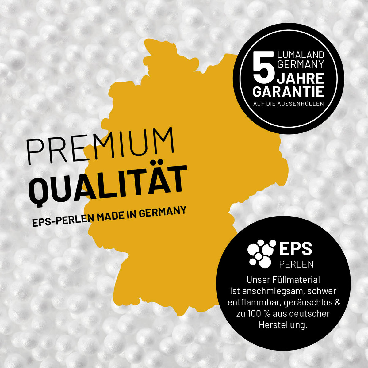 Sitzsack Classic XXL (380 L) - indoor & outdoor - Senfgelb mit Premium EPS-Perlen aus deutscher Herstellung und 5 Jahre Garantie auf Außenhüllen.