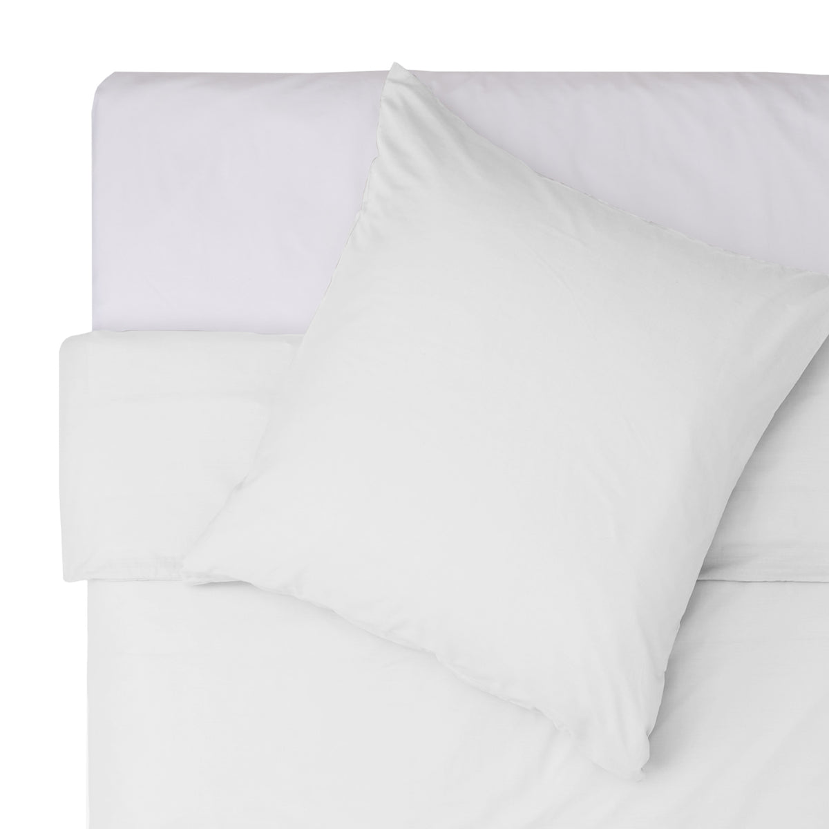 Premium Bettwäsche Everyday - Ganzjahres Bettbezug 155x200 cm & Kissenbezug 80x80 cm in Weiß, weiche Polycotton-Qualität.