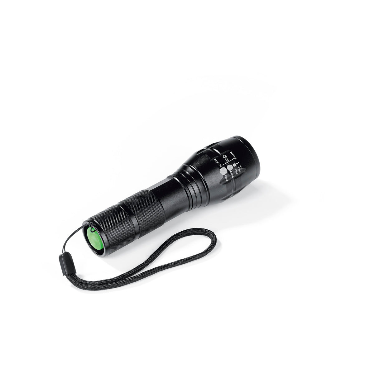 Security Funktions-Taschenlampe 4,5V in Schwarz, handlich, robust, 350-400 Lumen, Licht-Reichweite bis 150 Meter, schocklichtfunktion gegen Angreifer.