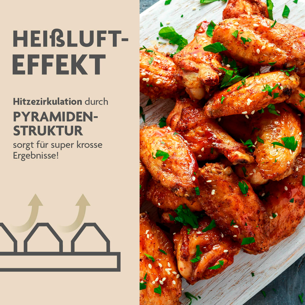 Starter Set Deluxe Silikon-Backmatte mit 6 Spießen, 8 Steinen und Schwamm für krosse Ergebnisse dank Heißlufteffekt.