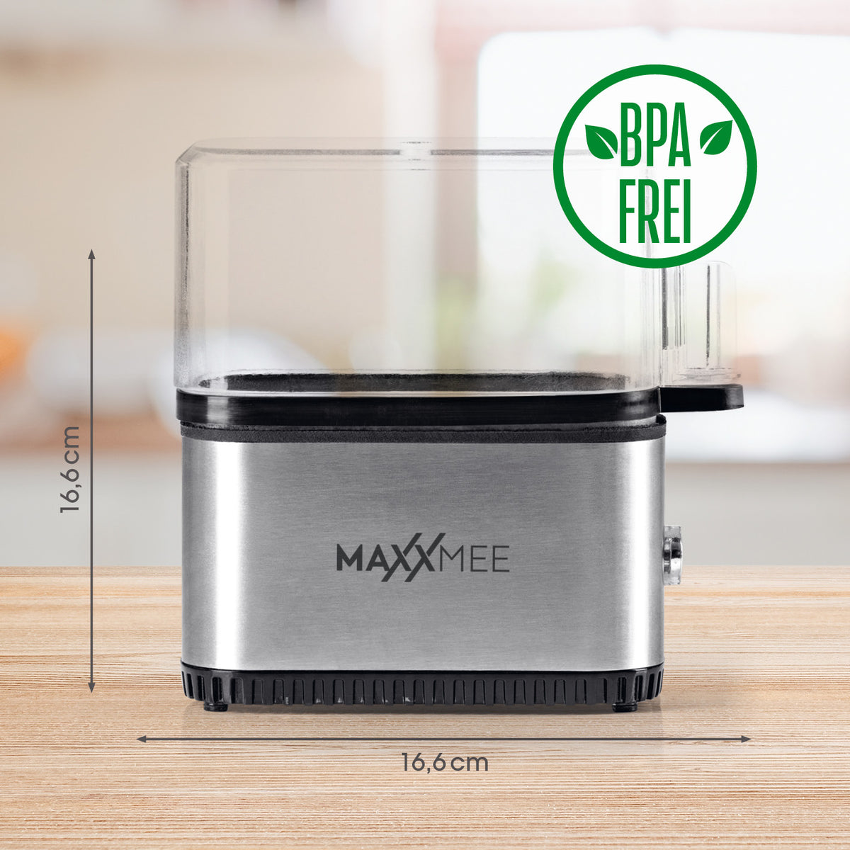 Eierkocher Kompakt 2.0 von MAXXMEE mit BPA-freier Abdeckhaube, kompakte Größe und Platz für bis zu 2 Frühstückseier.