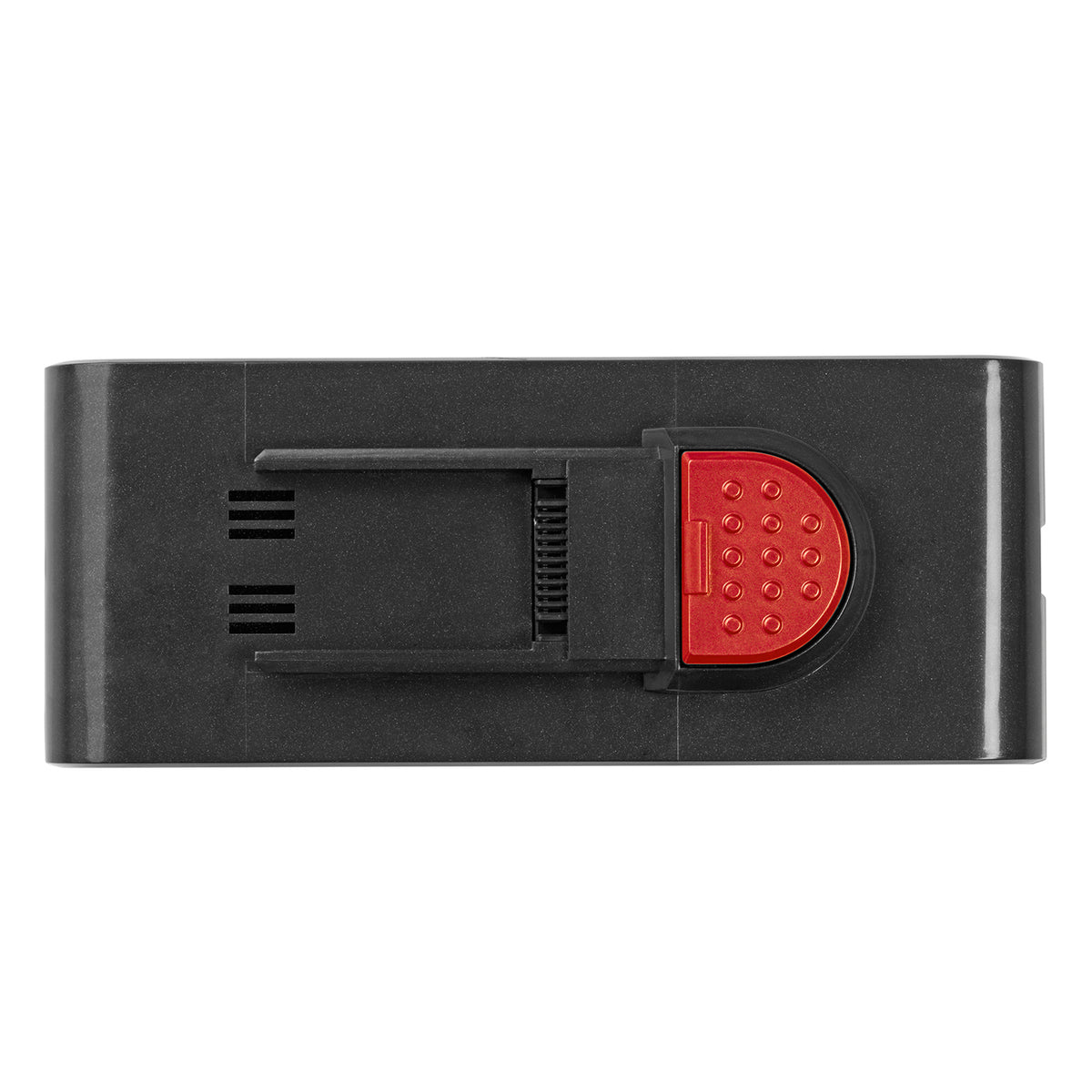 Ersatz-Akku für Akku-Zyklon-Staubsauger PLUS von MAXXMEE, schwarze Akku-Einheit mit rotem Entriegelungsknopf, Ersatzteil.