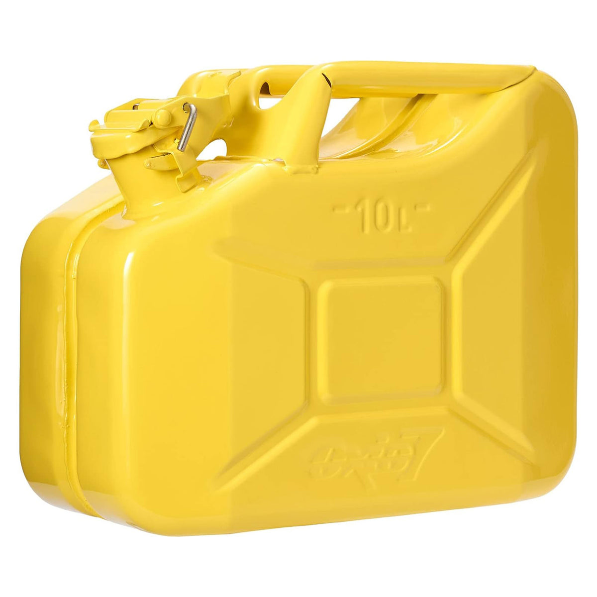 Kraftstoffkanister Metall - 10 Liter - gelb mit UN-Zulassung, pulverbeschichtet, Benzinkanister für Diesel und Benzin, auslaufsicher.