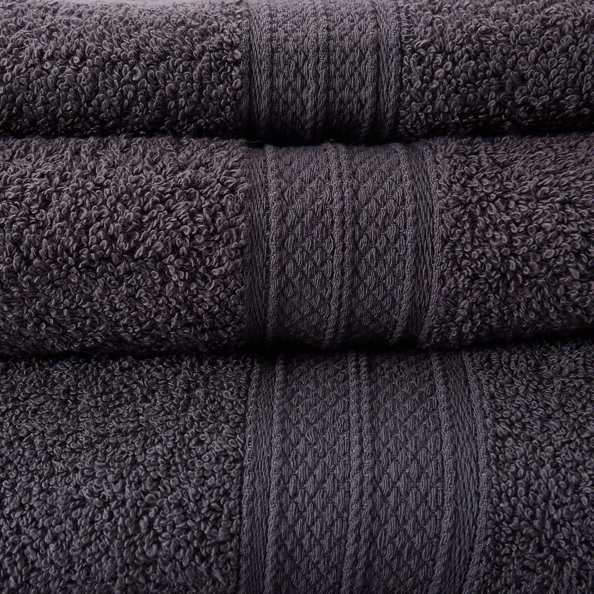 Premium Handtücher 6er-Set - 4 Handtücher 50 x 100 cm + 2 Badetücher 70 x 140 cm - Grau, weiche Frottee Baumwolle, saugfähig und langlebig.