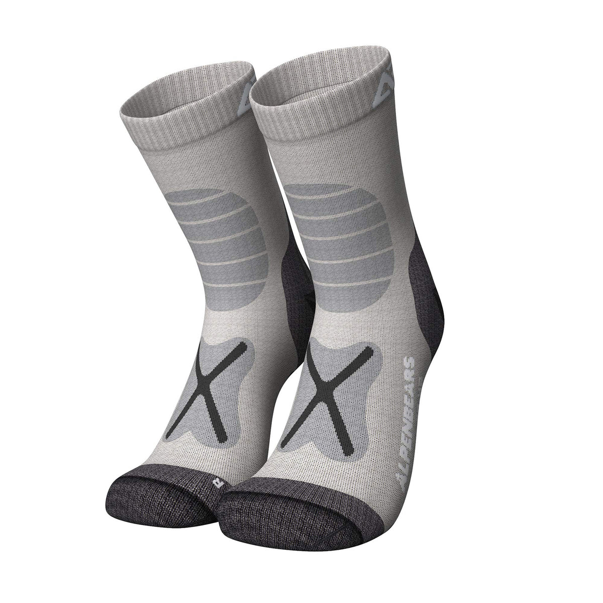 Wandersocken Merinowolle - 2er-Set - Grau - Größe 39-42 für warmen, trockenen Tragekomfort und blasenfreies Wandern.