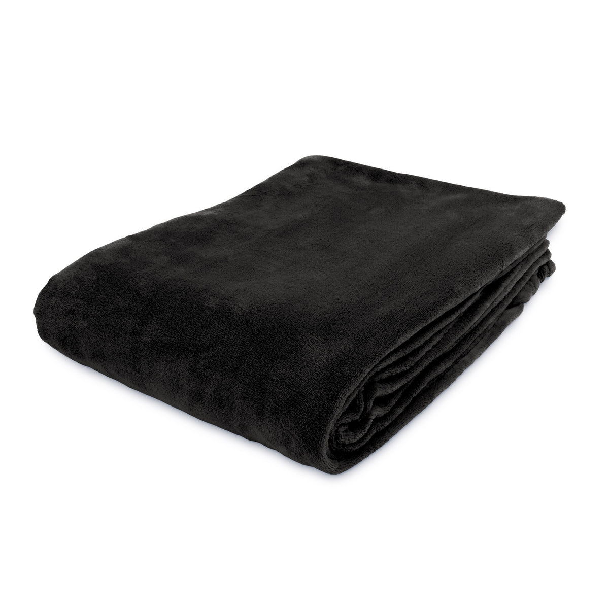 WohndeckeKuscheldecke aus weichem Coral Fleece in Schwarz, 220 x 240 cm, flauschig, hautfreundlich und pflegeleicht von Lumaland.