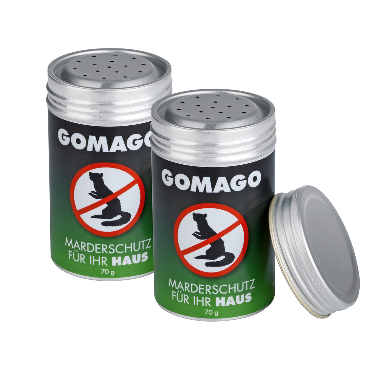 Mardervergrämung Haus - 2er-Set mit GOMAGO Duftstoff gegen Marder, 70g, schützt effektiv Flächen bis 25 m².