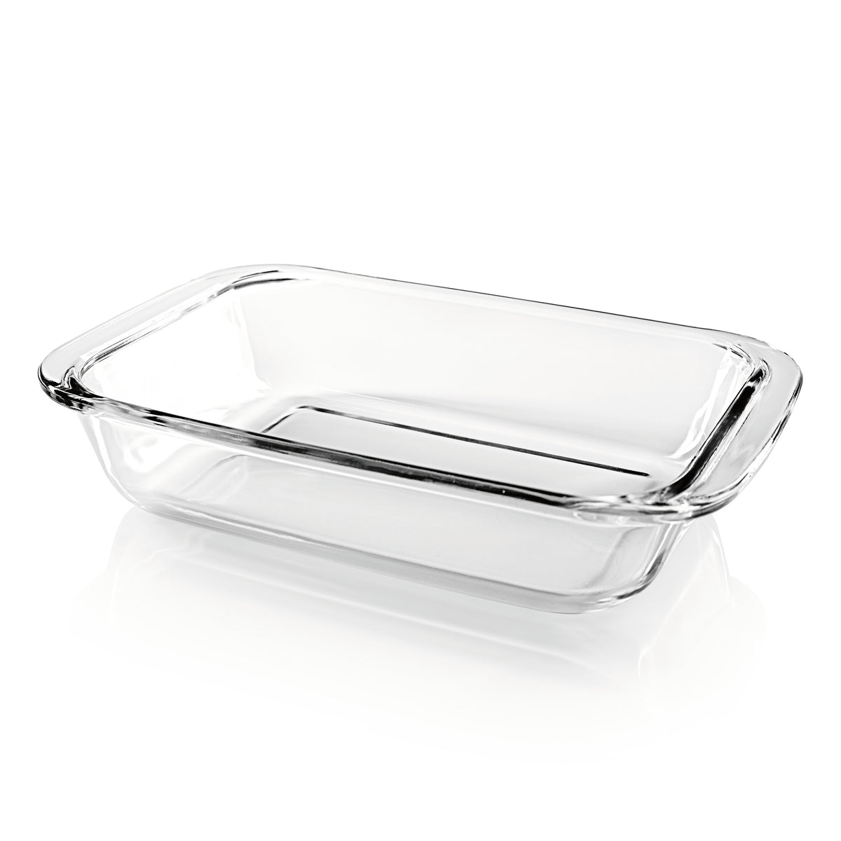 Glas-Auflaufform für Heißluftfritteuse & Backofen - 23 x 15 x 4,5 cm - 800 ml aus hitzebeständigem Borosilikatglas mit Griffen.