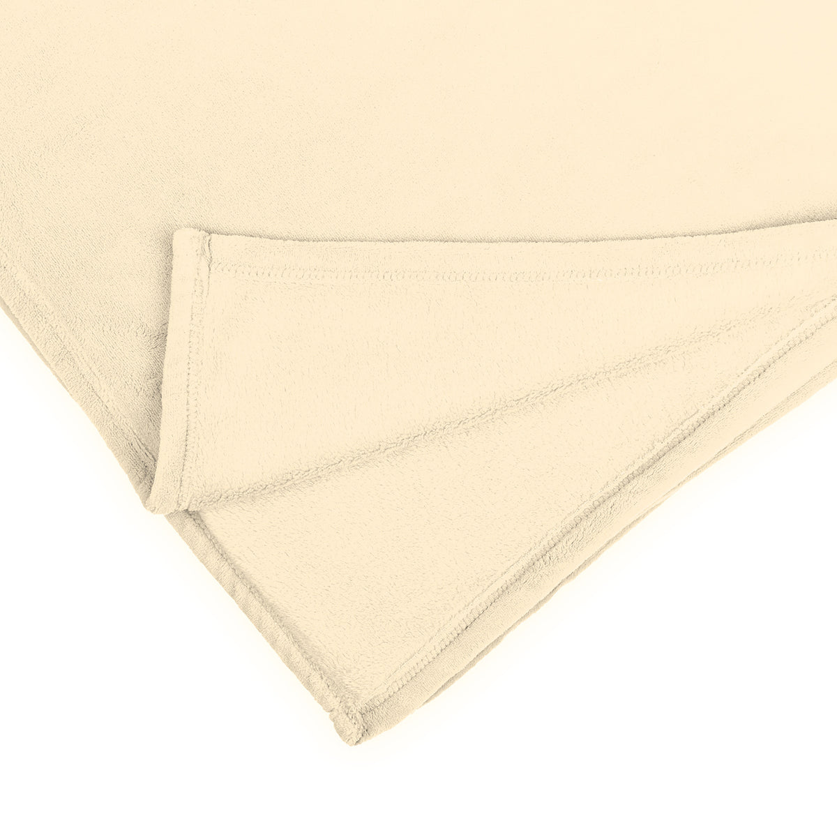 Kuscheldecke - 220x240 cm beige aus weichem Coral-Fleece, pflegeleicht, vielseitig als Sofadecke oder Tagesdecke geeignet.