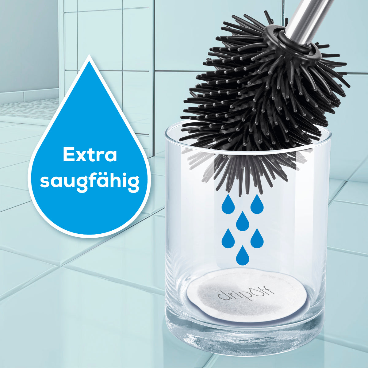Anti-Nässe-Pad - Einsatz für WC-Bürstenhalter - 50er-Set saugt Tropfwasser auf und verhindert Gerüche und Pfützenbildung.
