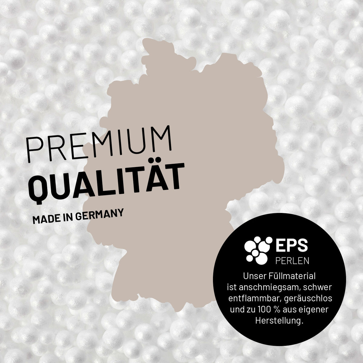 Comfort Line Sitzsack-Hocker/Pouf (50 L) mit hochwertiger EPS-Perlenfüllung, made in Germany, geruchsneutral und schwer entflammbar.