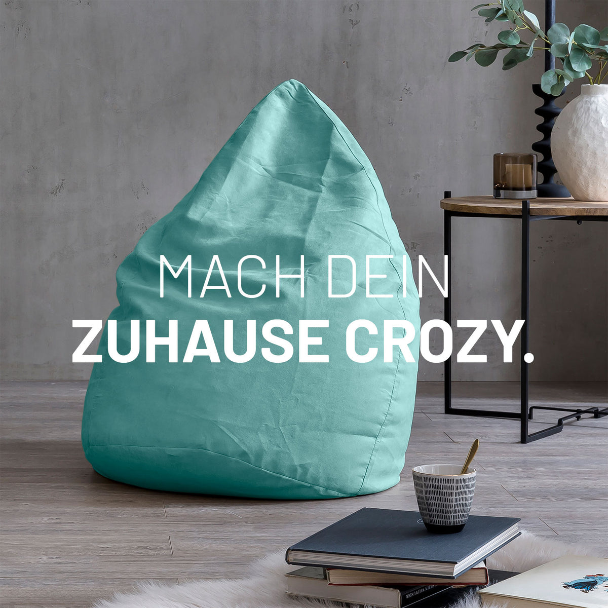 Luxury XL PLUS Sitzsack (220 L) in Türkis, bequem, formstabil, mit hochwertiger EPS-Füllung für optimalen Sitzkomfort indoor.