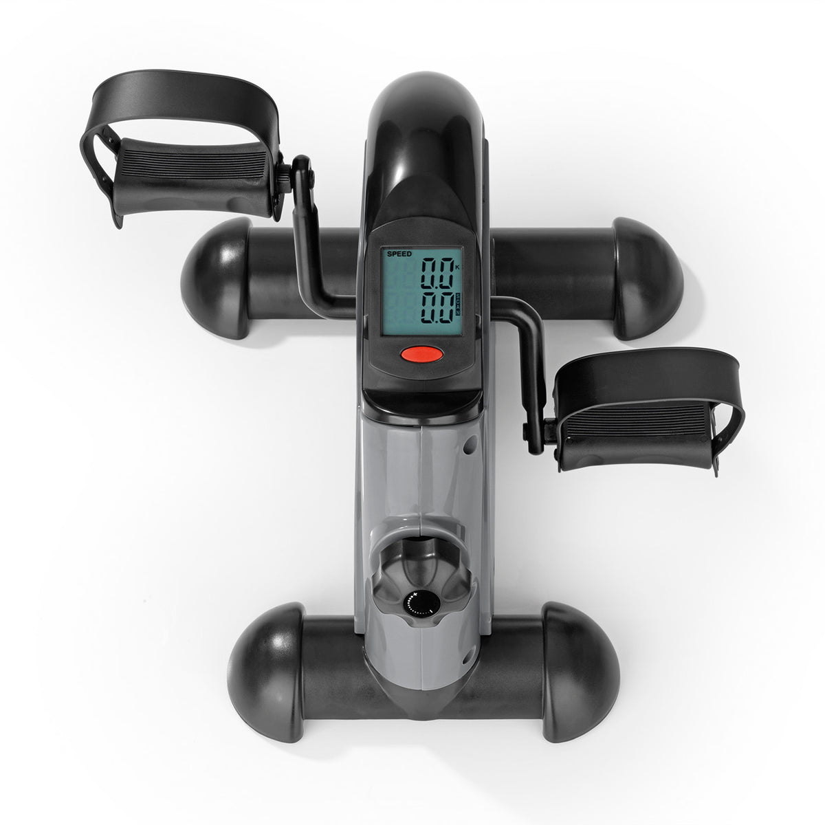 Mini-Trainer mit Metallschwungrad - grau/schwarz, Trainingscomputer, manuelle Widerstandsregulierung, für Arm- & Beinmuskulatur.