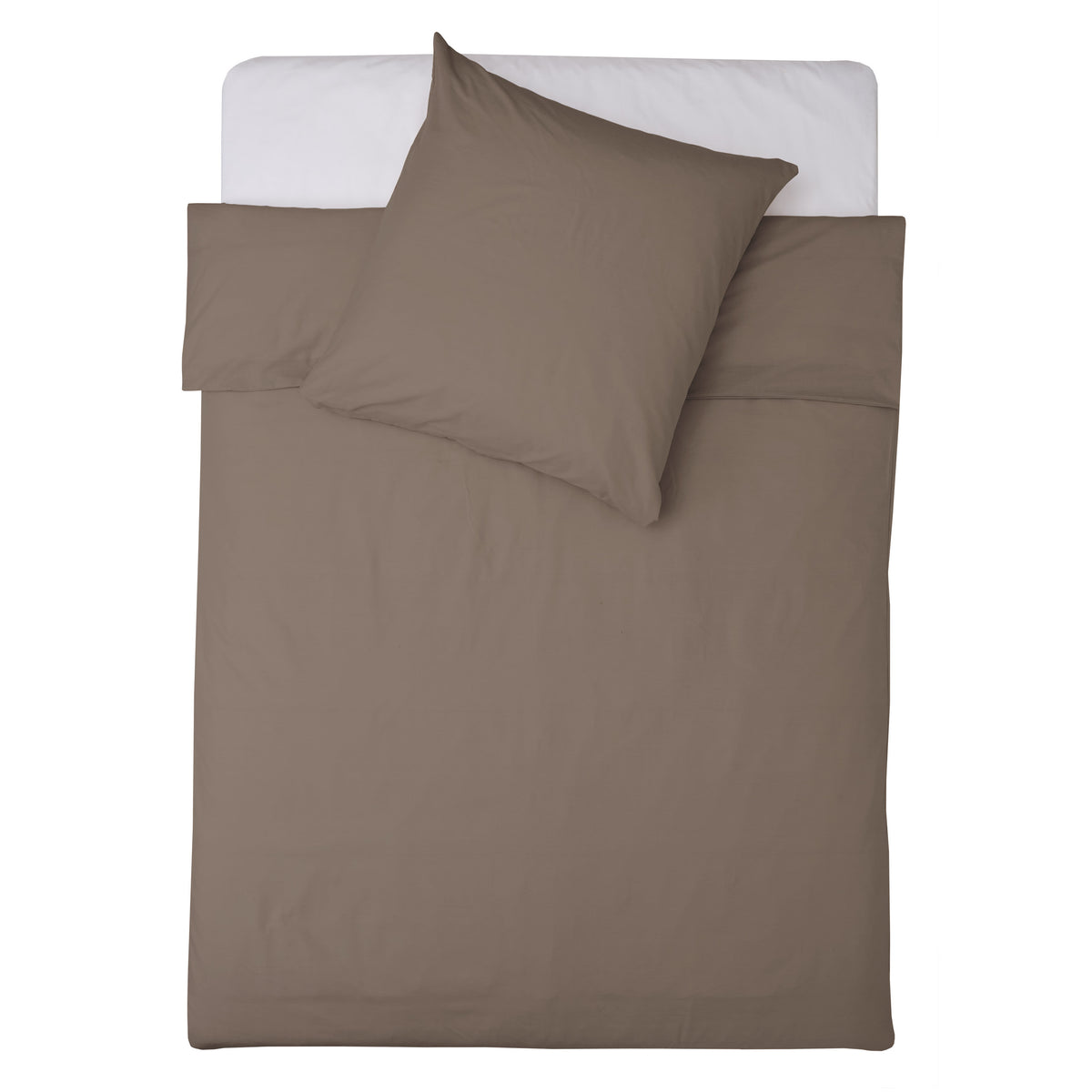 Premium Bettwäsche Everyday - Ganzjahres Bettbezug 155x200 cm & Kissenbezug 80x80 cm in Taupe, weiche Polycotton Qualität.
