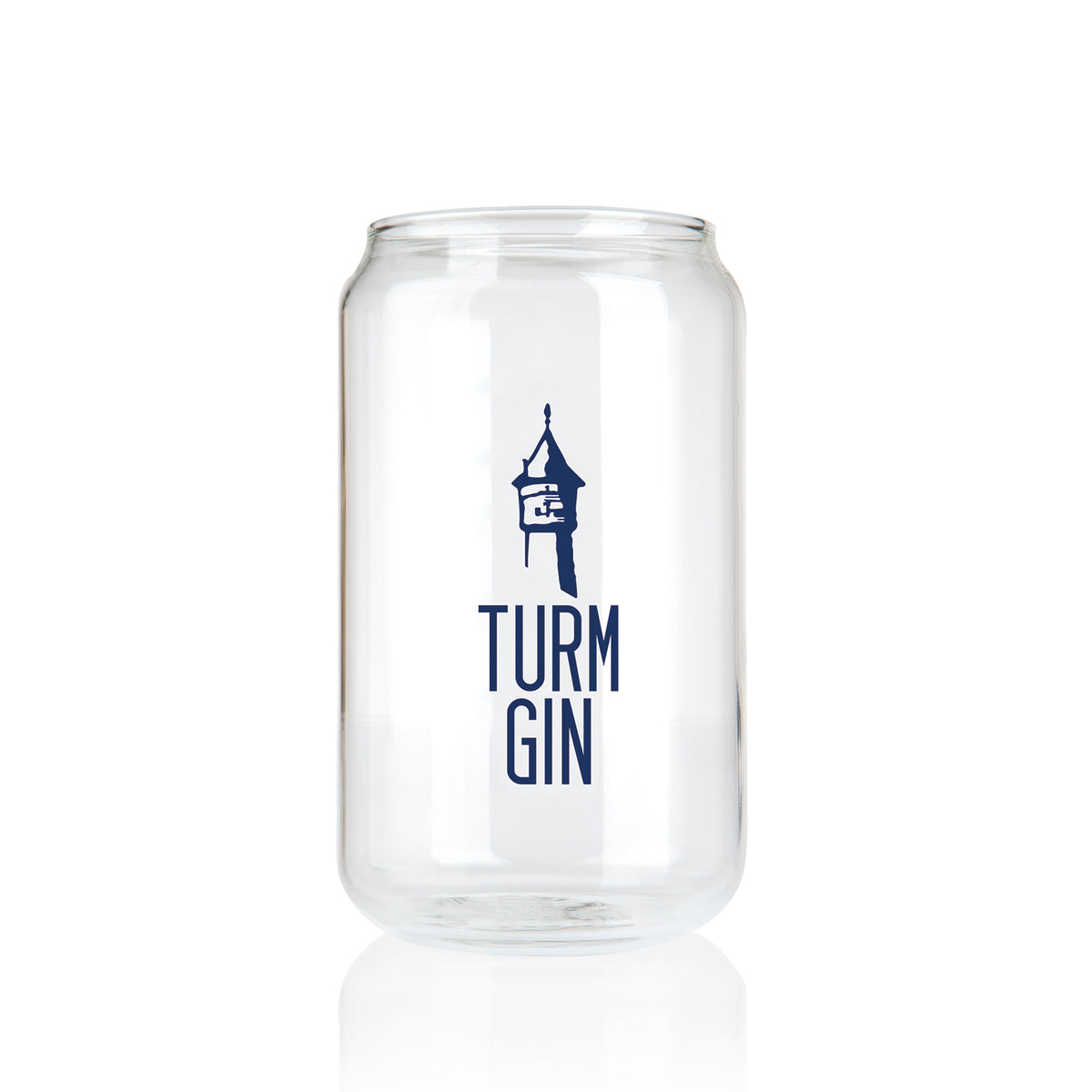 Cocktail Glas mit Logo - 400 ml im TURM GIN Design, ideal für Gin, Cocktails, Erfrischungsgetränke und stilvolles Servieren.