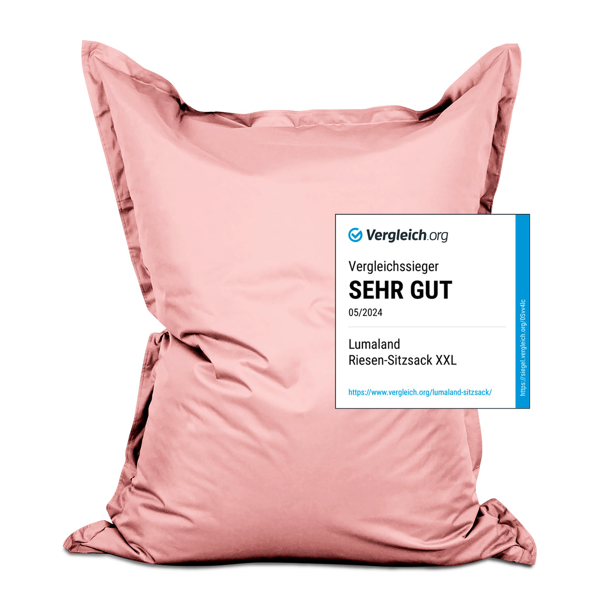 Sitzsack Classic XXL (380 L) - indoor & outdoor - Pastell Pink mit hochwertiger Füllung und strapazierfähigem Material für drinnen und draußen.