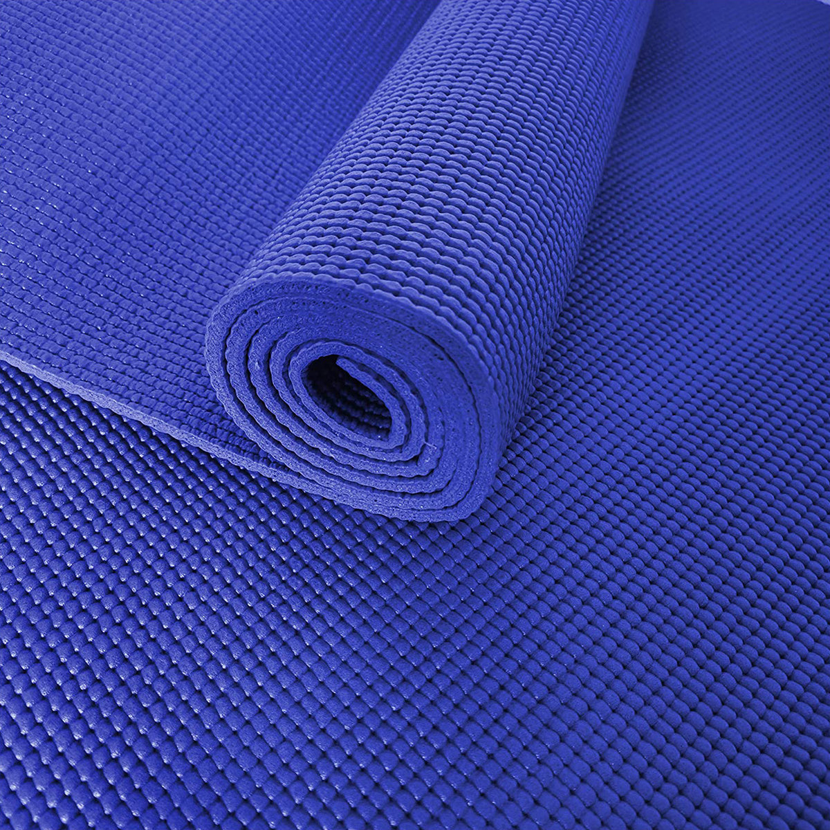 Fitnessmatte Yogamatte "Annapurna Comfort" - 183 x 61 - rutschfeste, weiche Pilates- und Workout-Matte in Blau aus NBR-Schaumstoff.