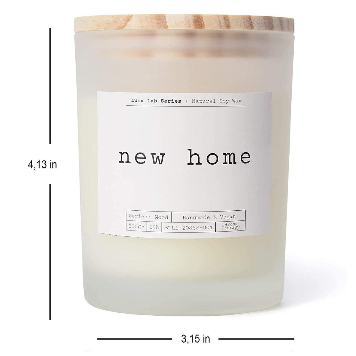 Duftkerze Mood "New Home" im Glas, veganes Sojawachs, 25 Stunden Brenndauer, Duft nach frischer Wäsche, stilvolles Geschenk.
