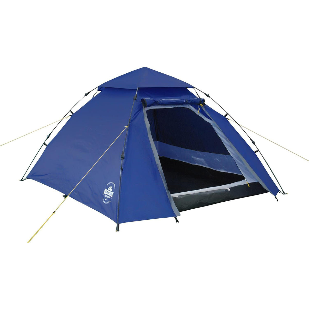 Pop Up Familienzelt Wurfzelt 3 Personen Zelt Blau, schnelles Aufstellen, wasserfest, mit Belüftung und praktischer Innentasche, ideal für Camping.