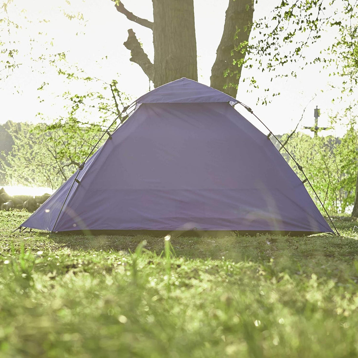 Pop Up Familienzelt Wurfzelt 3 Personen Zelt in Blau mit schnellem Aufbau, wetterfest und ideal fürs Camping.
