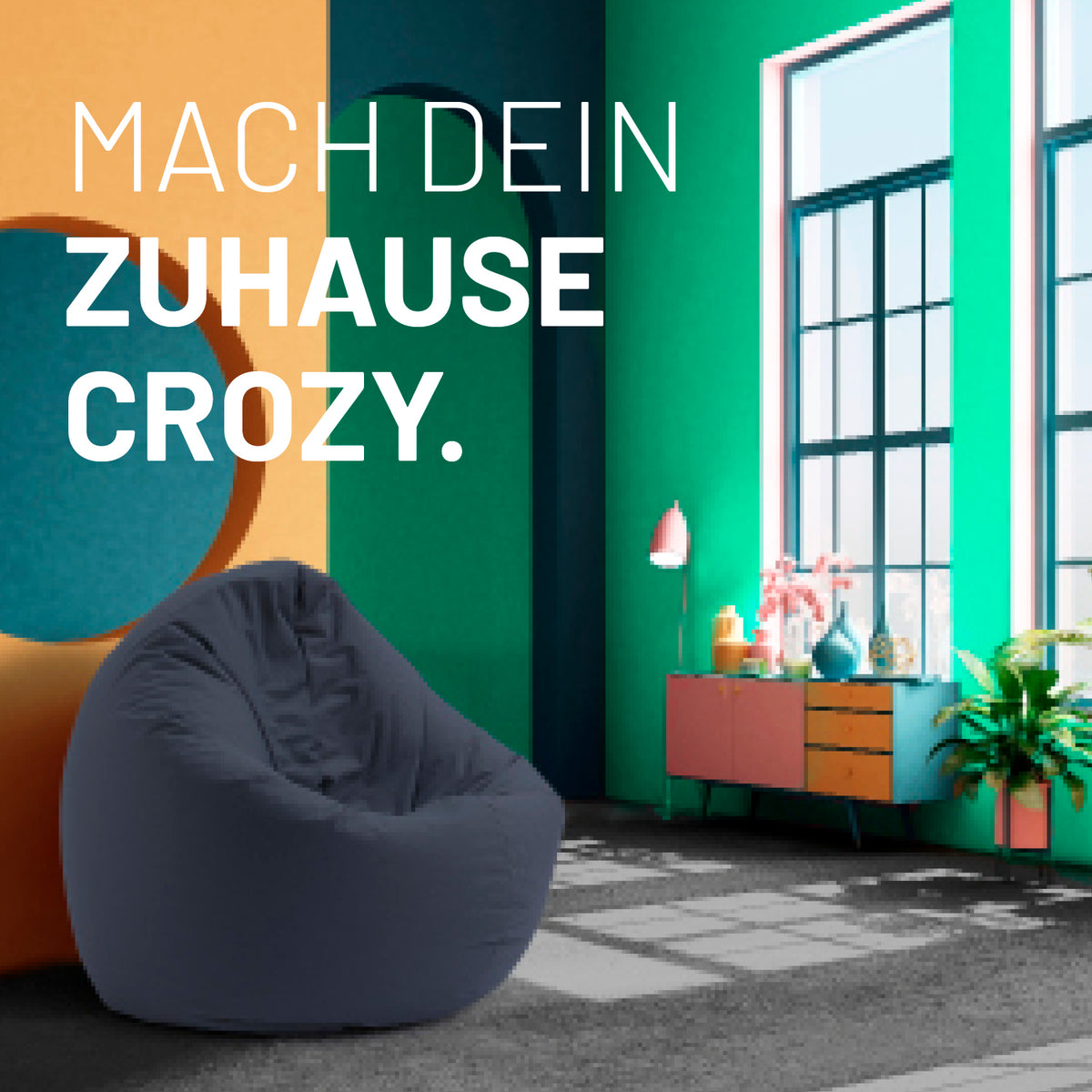 Sitzsack Drops (300 L) in Stahlgrau, moderner Indoor- und Outdoor-Sitzsack, bequem, langlebig und pflegeleicht.