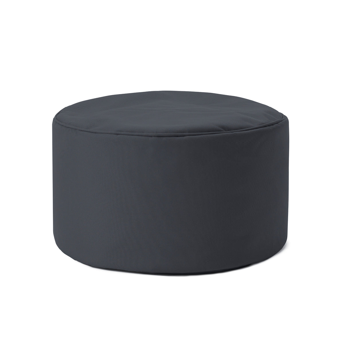 Sitzsack-Hocker/Pouf (50 L) in Stahlgrau, indoor & outdoor, leicht, langlebig, pflegeleicht mit verdecktem Reißverschluss.