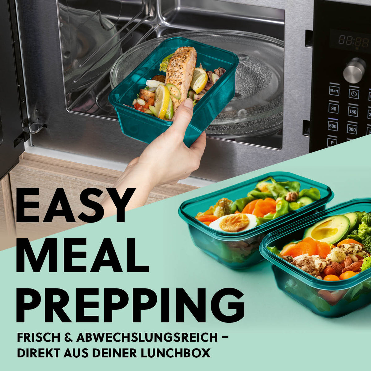 Frischhaltedosen Klick-it, 14-tlg., Smaragd – luftdicht, mikrowellenfest, stapelbar für Meal Prep und frische, vielseitige Lebensmittel.