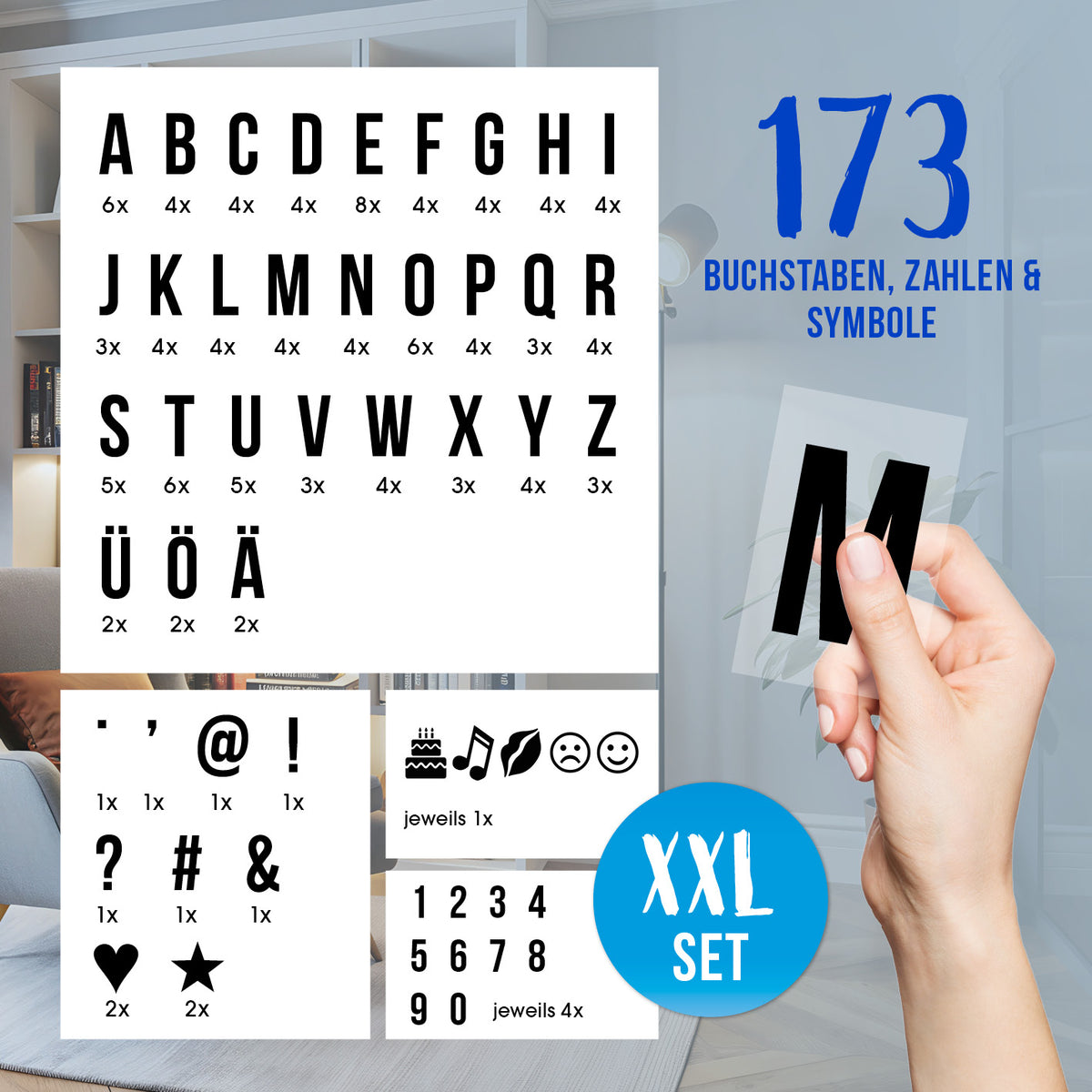 LED-Leuchtkasten mit 173 austauschbaren Buchstaben, Zahlen & Symbolen im nostalgischen Kino-Design für individuelle Textbotschaften.
