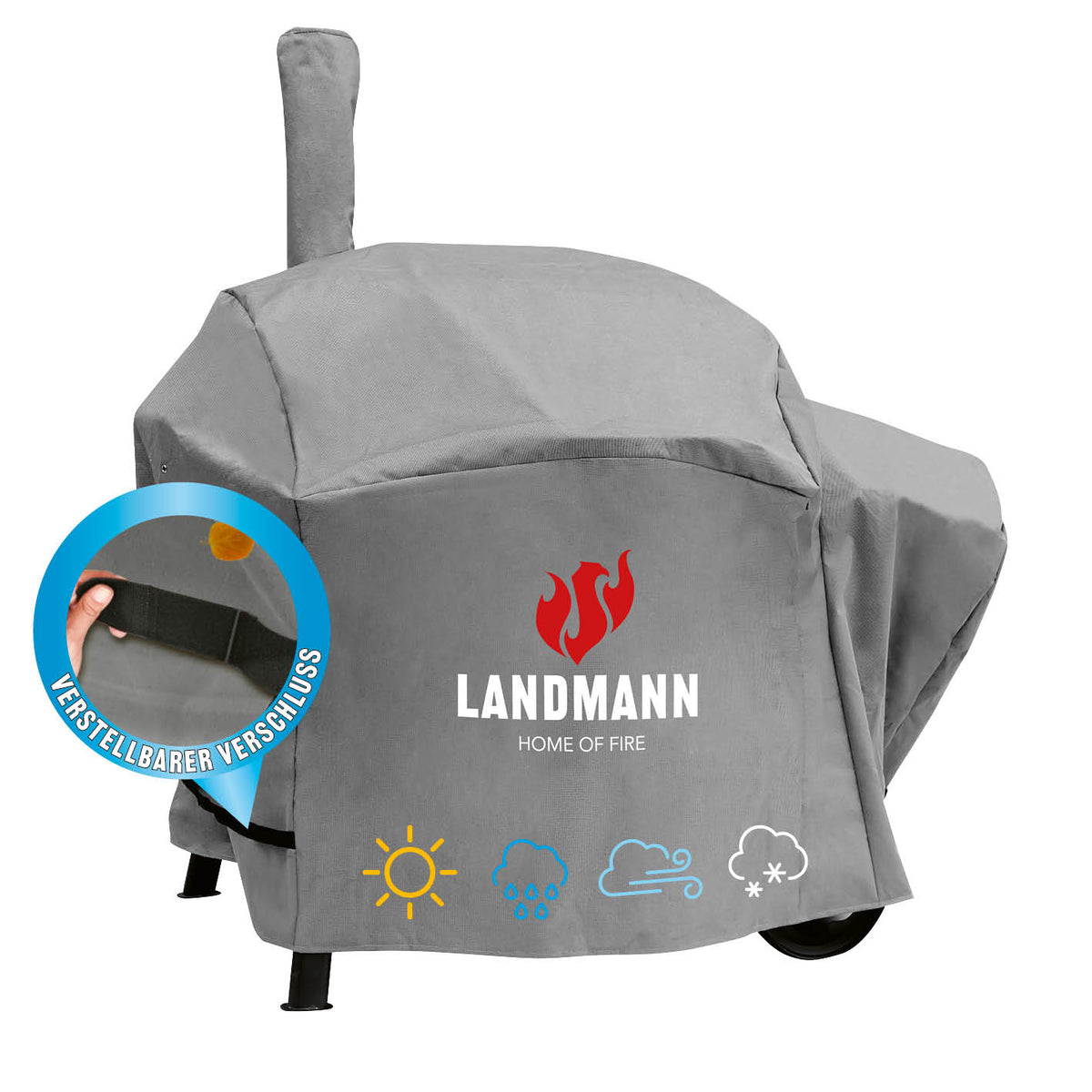 Premium Wetterschutzhaube - 130 x 126 x 85 cm, UV-beständig, wasserdicht, atmungsaktiv mit verstellbarem Verschluss für Grillabdeckungen.