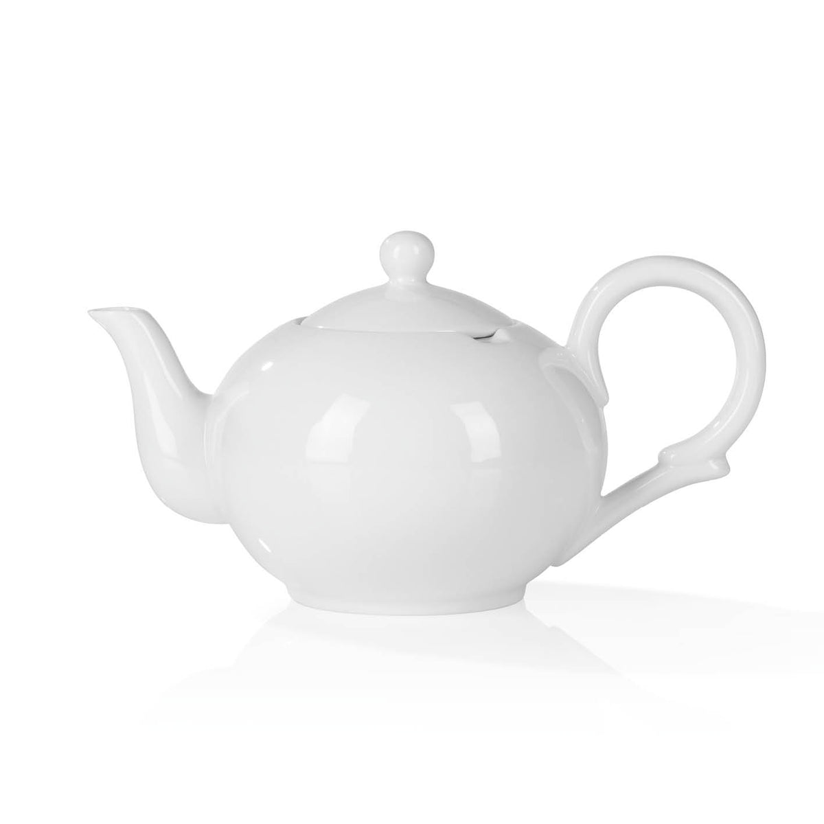ODETTE BLANC Samowar - 5 l weiße Teekanne mit rundem Körper, elegantem Henkel und Deckel auf weißem Hintergrund.
