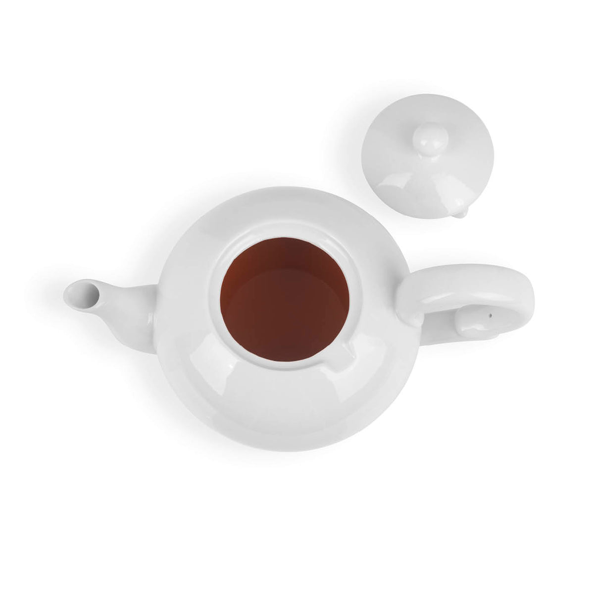 ODETTE BLANC Samowar - 5 l aus weißem Porzellan mit abnehmbarem Deckel und rundem Ausguss, von oben fotografiert.