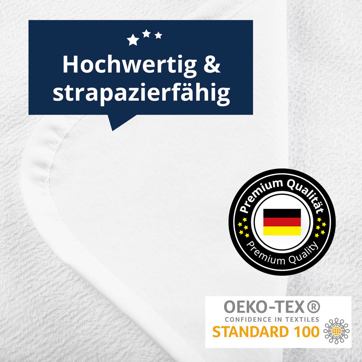 Wasserundurchlässige Matratzenauflage aus Flanell - 70x140 cm - Weiß mit OEKO-TEX Standard 100 Zertifizierung