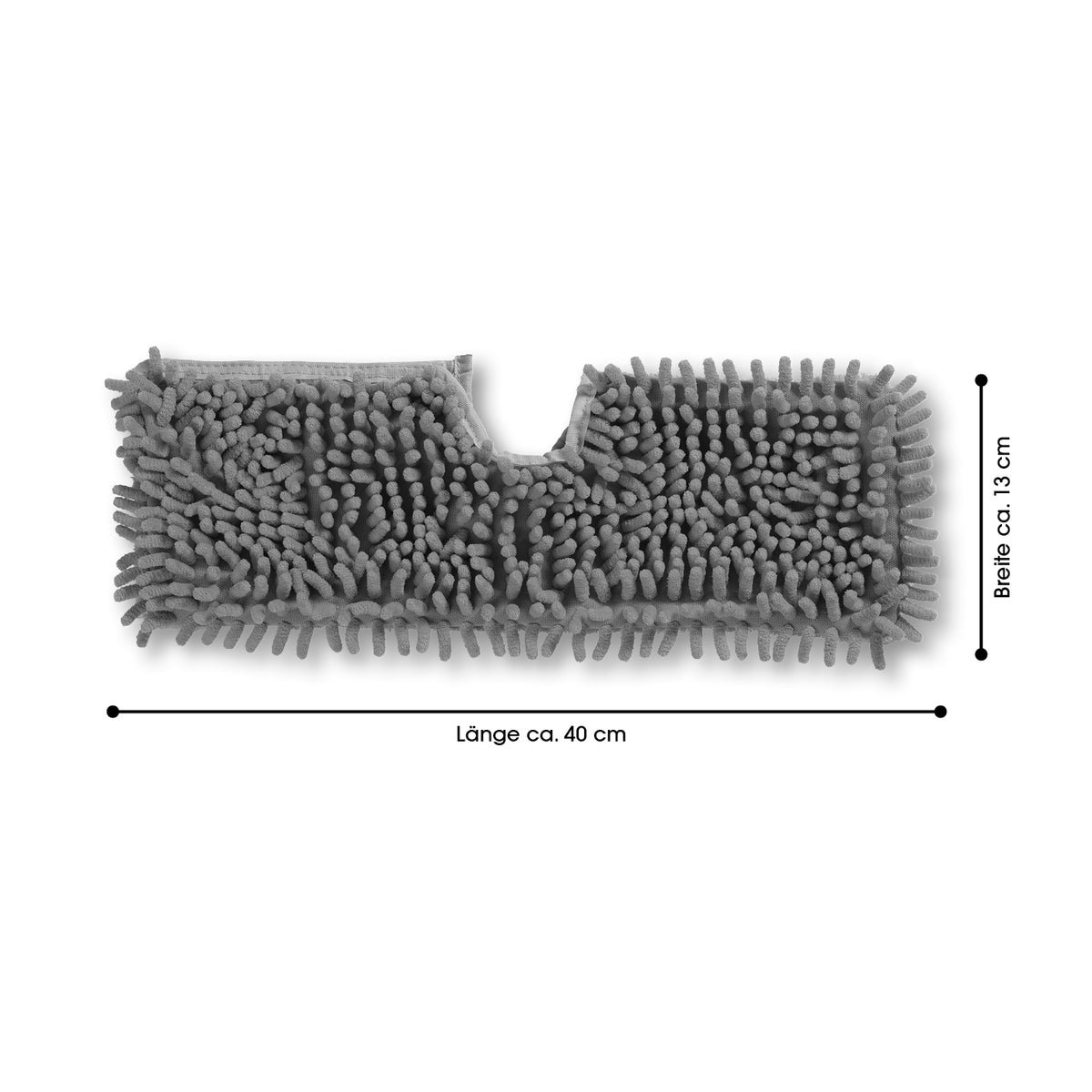 Maßdiagramm Ersatz-Wischtücher - Für Spray-Mopp mit Wendefunktion - 2er-Set mit Länge ca. 40 cm und Breite ca. 13 cm