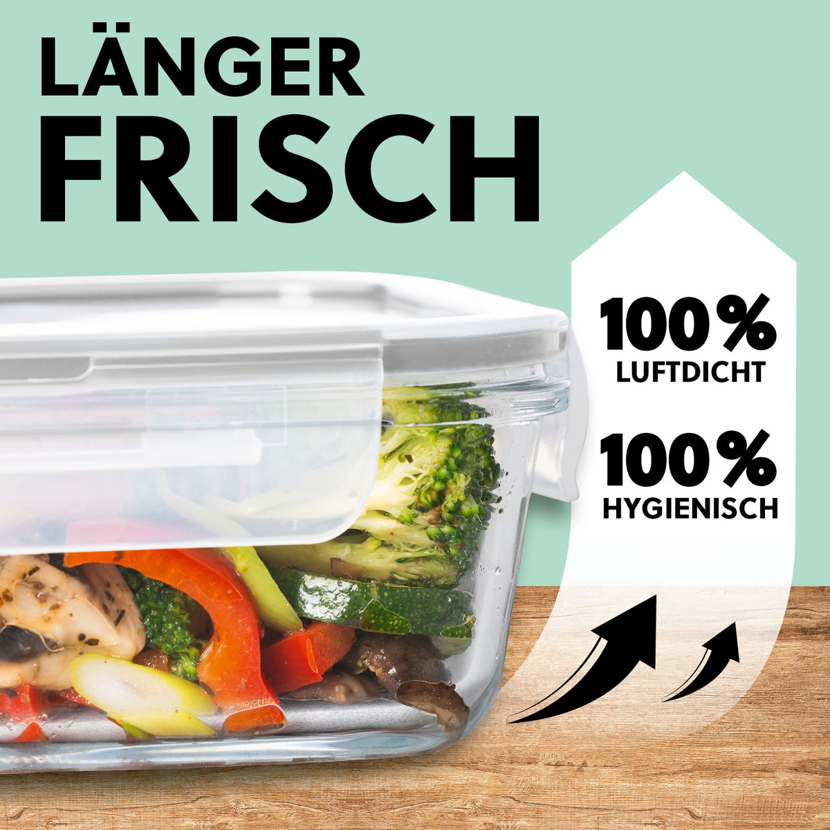 Frischhaltedosen Klick-it, 12-tlg., Grau – luftdichtes, auslaufsicheres Borosilikatglas-Set für frische Aufbewahrung und Meal Prep.
