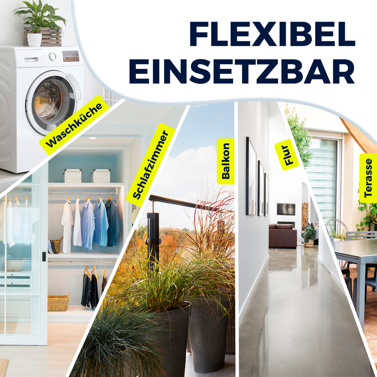 Wandwäschetrockner 400 flexibel einsetzbar in Waschküche, Schlafzimmer, Balkon, Flur und Terrasse platzsparend und stromlos.